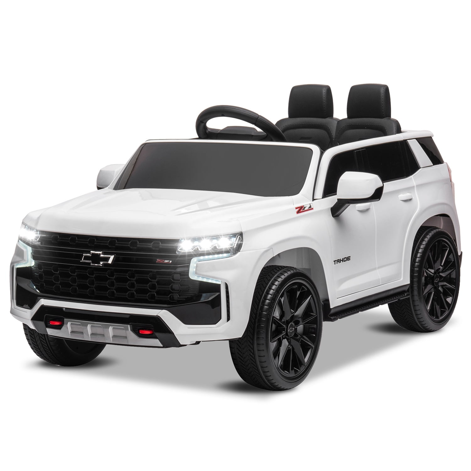 CIPACHO Licensed Chevrolet 12V Ride On, Electric Kids Car Toys with 2.4G Remote Control Dual Drive SUV, White