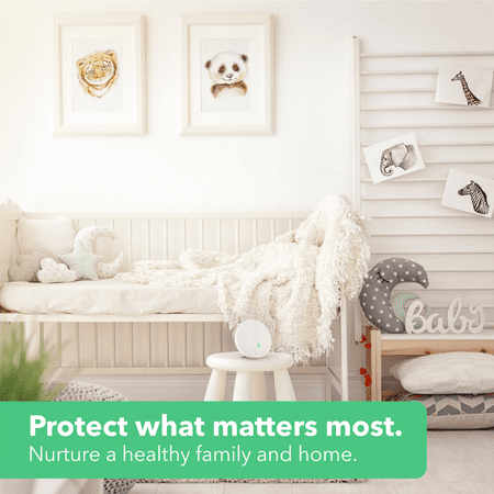 Airthings - Wave Mini Indoor Air Quality Monitor w/TVOC, Temp & Humidity sensors w/Mold Risk Indicator - White