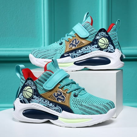 

Boys Casual Sports Chunky Sneakers Lace-up Breathable Mesh Running Shoes For Outdoor Sports