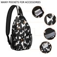 thumbnail image 2 of Sling Backpack,Spooky Halloween Pattern Sling Bag with Water Bottle Holder,Waterproof Sling Bag for Men/Women with Headphone Jack for Hiking,Travel, 2 of 6