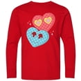 thumbnail image 3 of Inktastic Groovy Valentine Vibes Valentines Day Long Sleeve Youth T-Shirt, 3 of 5