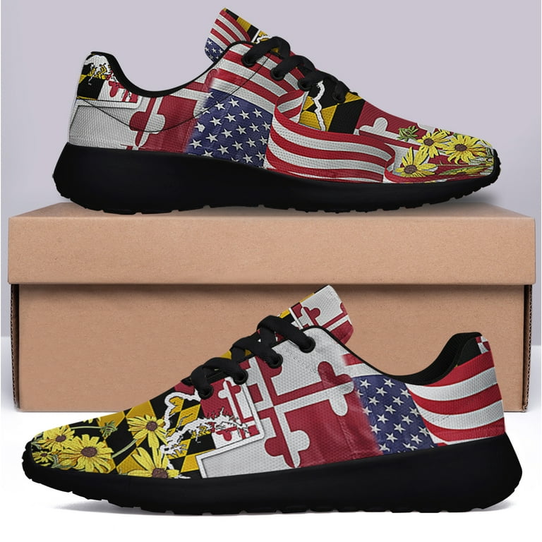 Maryland Black eyed Susan Flower Shoes Sneakers for Women