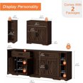 thumbnail image 2 of WAMPAT 82.7"W TV Stand for up to 80" TVs,Farmhouse Entertainment Center with Storage Barn Door Cabinet,TV Console Table with Media Cabinet and Drawers for Living Room,Bedroom,Rustic Brown, 2 of 8