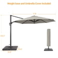 thumbnail image 6 of FLAME&SHADE 11ft Round Outdoor Patio Offset Hanging Cantilever Umbrella with Base for Garden,Deck and Poolside,Gray, 6 of 7