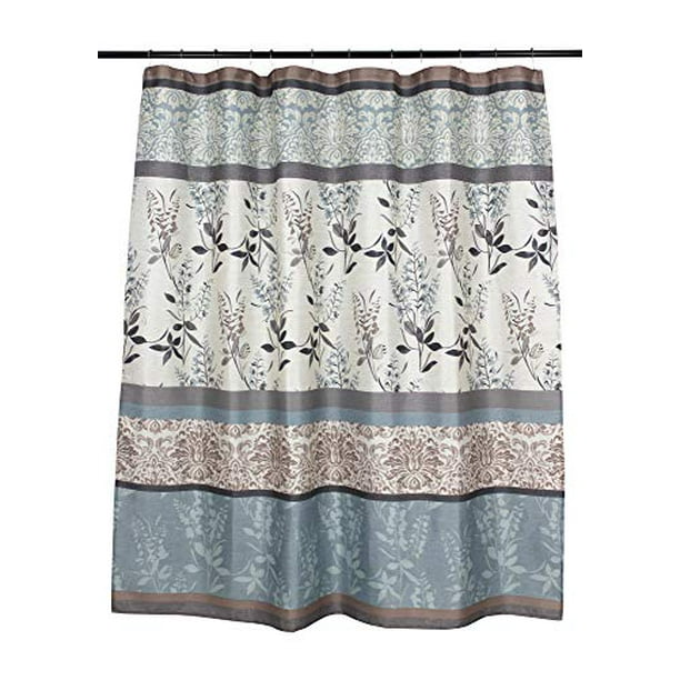 Light Blue Beige Gray Fabric Shower Curtain for Bathroom Contemporary