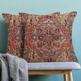 thumbnail image 4 of Turkish Persian Pillow Covers 20x20 Set of 2 Red Boho Vintage Style Decorative Throw Pillow Outdoor Linen Square Farmhouse Decor Retro Cushion Cover for Home Couch Sofa, 4 of 6