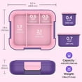 thumbnail image 3 of Caperci 4.8 Cups Bento Box for Kids - 4 Compartments Large Lunch Box with Two Modular Containers, Leak-Proof, Microwave & Dishwasher Safe, BPA-Free, Unicorn Pattern (Purple), 3 of 8
