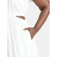 thumbnail image 4 of Time and Tru Women’s Plus Cut Out Tiered Midi Dress, Sizes 1X-4X, 4 of 5