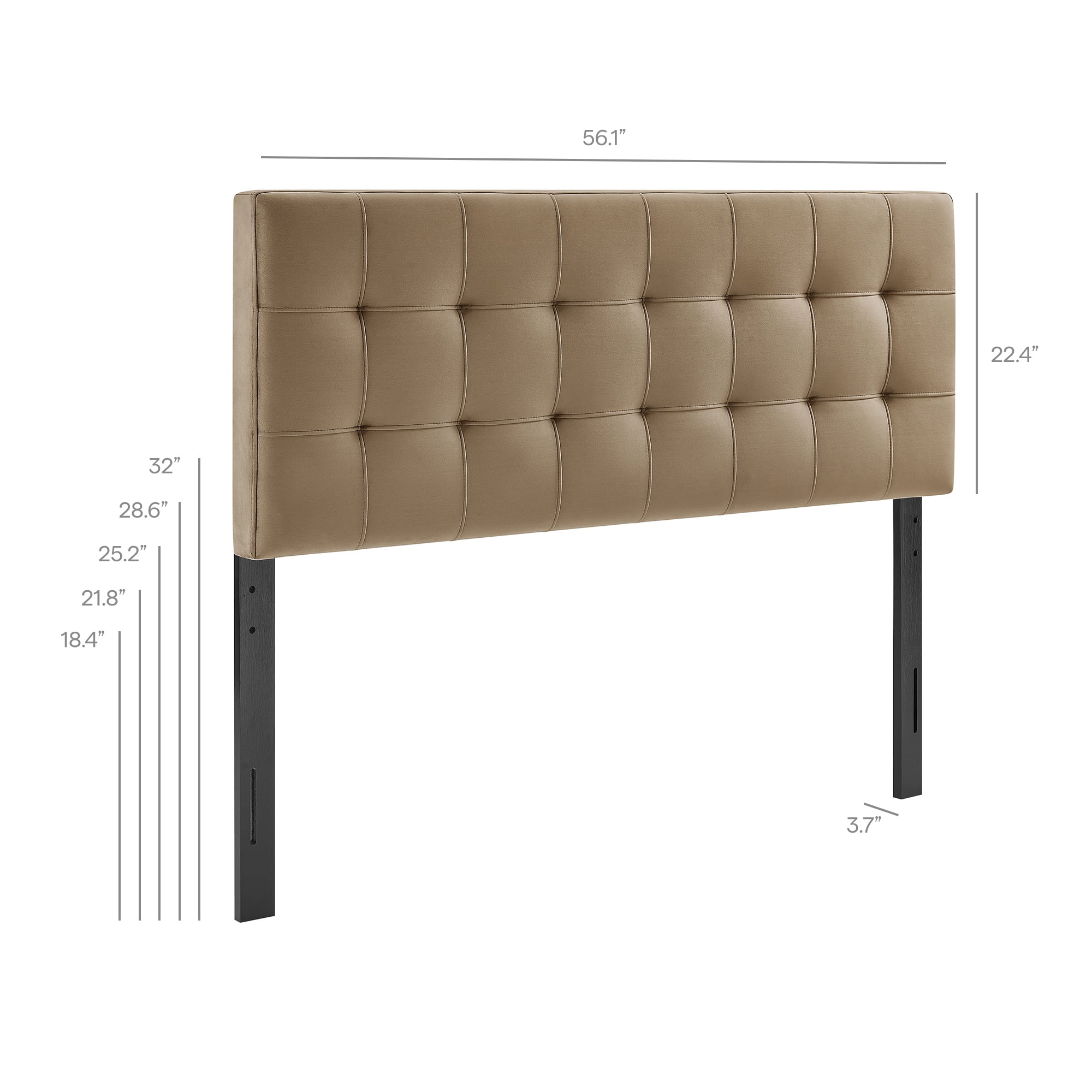 Lily Stain-Resistant Performance Velvet Full Size Headboard in Taupe