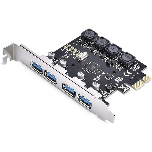 Self Powered PCIE USB 3.0 Card 4 Ports PCI Expree to USB Expansion Card Super Speed 5Gbps PCI-e USB3 Hub Controller Adapter 4port NEC chip