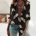 thumbnail image 2 of Camisas Para Mujer Camisetas de Gran Tamaño Blusa Casual de Manga Larga Estampado de Cuello Redondo Camisa Suelta Tops Botones Cárdigan Odeerbi  ODB134671, 2 of 5