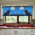thumbnail image 3 of Yayeee Kitchen Curtains Tier Set of 2 Light Filtering 57"x24" Over Sink Window Panels, Black Cat Moon, 3 of 7