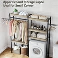 thumbnail image 6 of 5-Tier Wood Over The Washer and Dryer Storage Shelf- Laundry Room Organization Space Saving Laundry Drying Clothes Racks Heavy Duty Adjustable Height Bathroom Shelf for Home Decor 65"L*12"D*74"H, 6 of 7