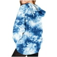 thumbnail image 5 of ATOGUTA Girls Fleece Lined Hoodie Size 5T-15 Thick Graphic Tie Dye Sweatshirt with Pocket Cute Pullovers Tops Dark Blue, 5 of 5