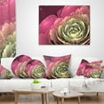 thumbnail image 4 of Designart Fractal Flower Pink and Green - Floral Throw Pillow - 16x16, 4 of 5