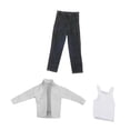 thumbnail image 4 of Figuras de acción 1/12, conjunto de camisa y pantalones , decoración de muñecas, ropa de muñeca de moda negro, 4 of 9