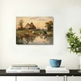 thumbnail image 4 of ONETECH Framed American Farm Canvas Wall Art Retro Country Cows Farmhouse Barn Landscape Watercolor Painting Picture Wall Decor Poster Print Artwork for Living Room 20x16inch, 4 of 6