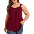 thumbnail image 4 of Daystry Plus Size Tank Tops for Women Loose Fit Lace Sleeveless Women's Summer Tanks Wine Red L, 4 of 13