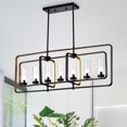 thumbnail image 2 of Warehouse of Tiffany Belline Matte Black & Gold 7-light Chandelier with Glass Pillar Shades, 2 of 3