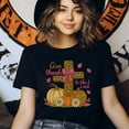 thumbnail image 3 of Give Thanks to the Lord Christian Fall Pumpkin Cross Graphic T-Shirt, Gold, Size XL, 3 of 6