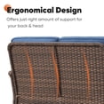 thumbnail image 6 of Gymojoy 5 Pieces Patio Furniture Set with Chairs, Rattan Wicker Lounge Chairs with 43" Propane Gas Fire Pit Table Conversation Set, Blue, 6 of 15