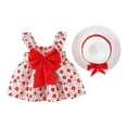 thumbnail image 3 of Ulitacool Girls' Dresses 12-18 Months Baby Floral Sleeveless Princess Dress Summer Back Bow Swing Dress Hats Elegant Playsuit C, 3 of 3