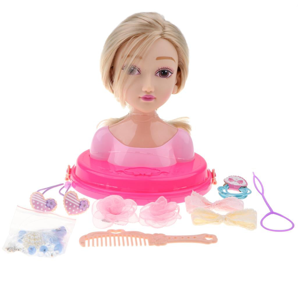 Girls Fashion Hair Styling Dolls Head Play Set Kids Childs Toy Beauty Girl Gift 