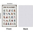 thumbnail image 2 of 1PC Metal Tin Signs Vintage ASL American Sign Language Alphabet Educational ABC Art Iron Rustic Wall Decor Plaque, 2 of 8