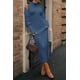 thumbnail image 5 of Conjunto de 2 Piezas para Mujer PRETTYGARDEN Vestido de Punto y Cárdigan XL Azul, 5 of 7
