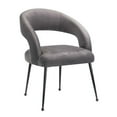 thumbnail image 1 of TOV Furniture Chaise de Salle à Manger en Velours Moderne Rocco 19" Gris/noir, 1 of 6