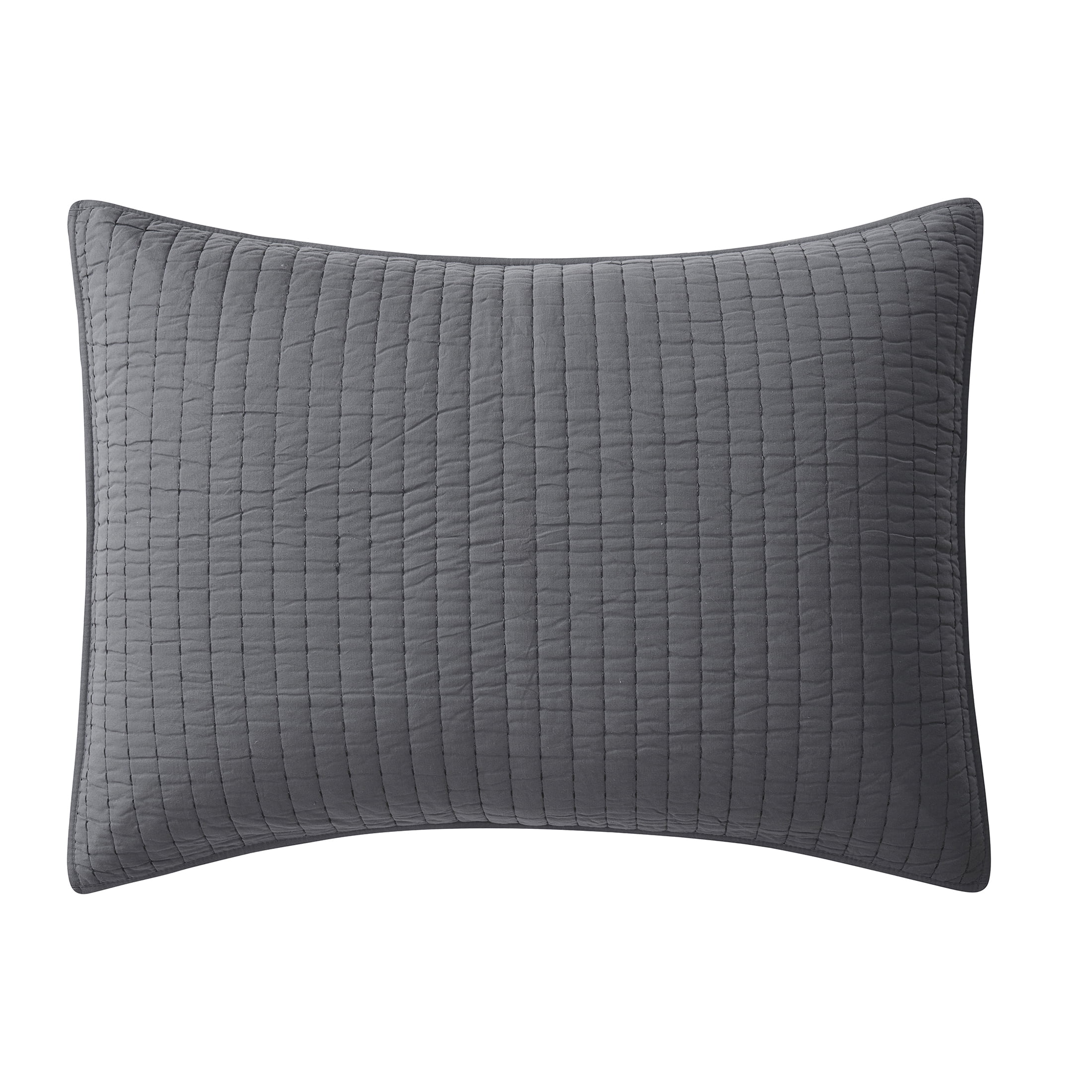 Better Homes and Gardens Standard Quilted Pillow Sham, Grey, 2 Pack