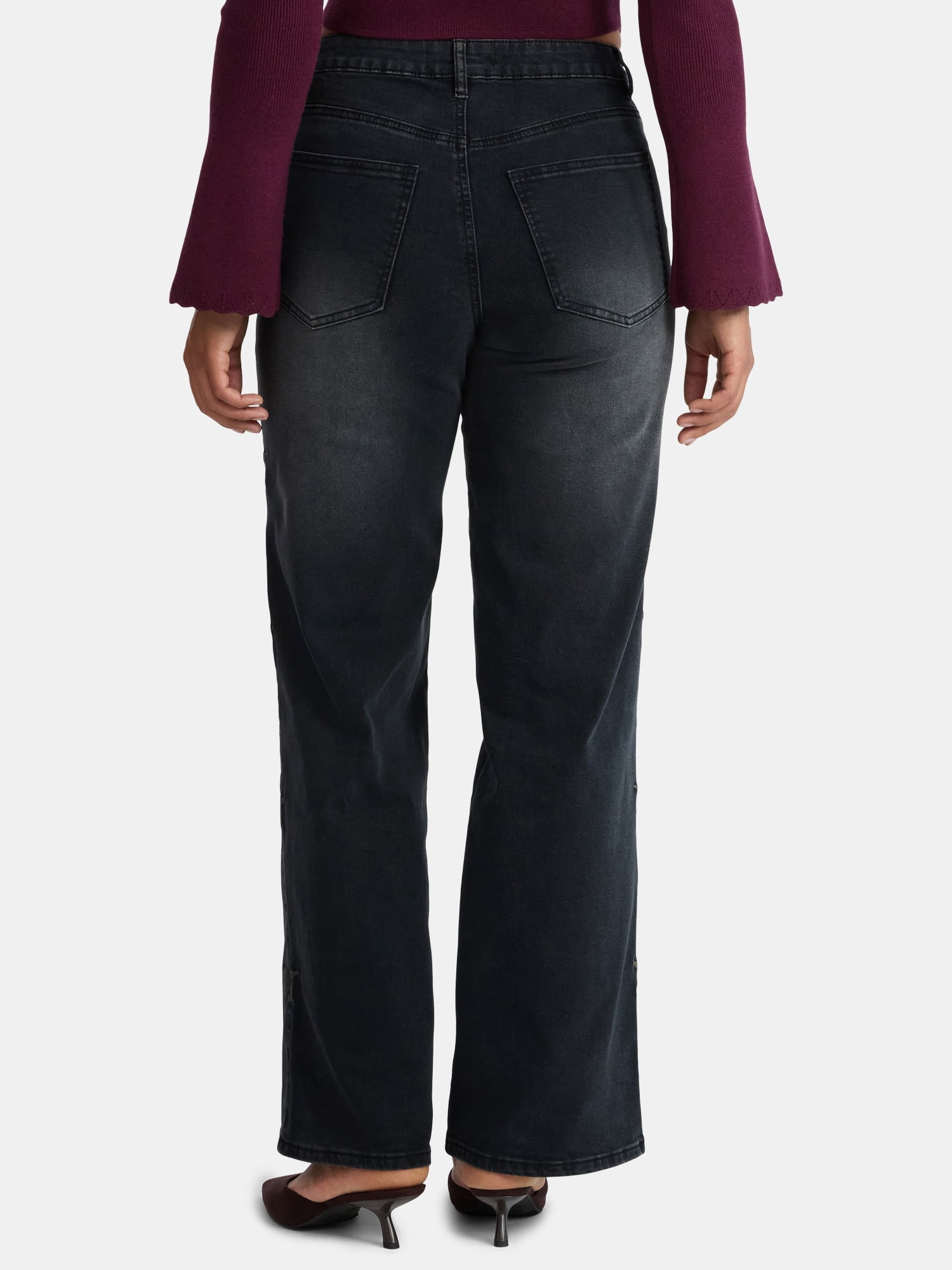 Madden NYC Women's Ultra 90s Fit Jeans with Embroidery, 32" inseam, Sizes 00-18