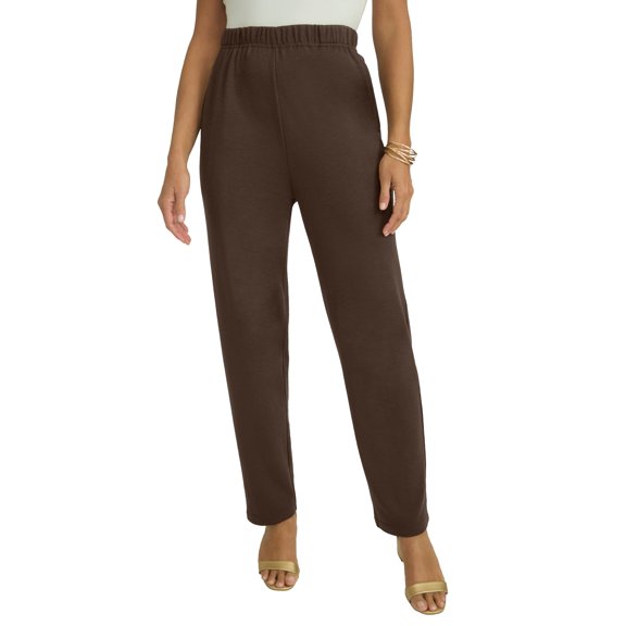 Jessica London Women's Plus Size Petite Soft Ease Cotton Knit Straight-Leg Pant