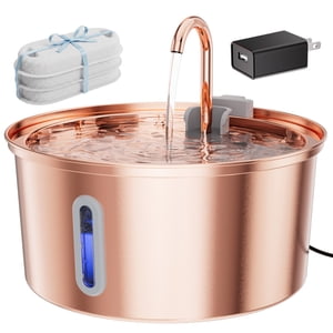 Furclan Copper Cat Water Fountain, Stainless Steel, 3.2L