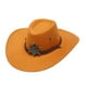 thumbnail image 5 of Sombrero de vaquero para hombre, sombrero de vaquera con correa para la barbilla, sombrero de ala ancha de moda para exteriores Amarillo, 5 of 9