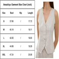 thumbnail image 2 of CHOK Womens Pure Linen Sleeveless Button Down V Neck Crop Top Summer Vest Waistcoat, 2 of 6