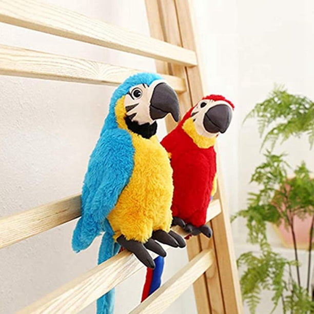 Surplex Jouet électrique pour Perroquet Parlant, répète la Voix et Chantant en Anglais, Enregistrement des Ailes d'oiseau, Jouet sensoriel éducatif pour Enfants