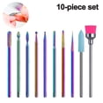 thumbnail image 1 of Juego de 10 brocas para uñas, brocas para cutículas para uñas de gel acrílico, brocas de grano fino para máquina de manicura eléctrica, uso en salón de casa Adepaton 220138, 1 of 9