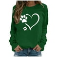 thumbnail image 2 of Fartey Valentine's Day Sweatshirt for Women on Clearance Fashion Cute Love Heart Print Crew Neck Pullover Tops Casual Loose Valentines Day Long Sleeve Sweatshirts 2025Green, 2 of 4