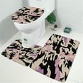 thumbnail image 2 of Pink Purple Camo Gradient Pattern Bathroom Rugs Sets 3 Piece,Toilet Cover Set,Absorbent Non Slip Bathroom Mats Sets with U-Shaped Contour Rug Toilet Rug Set, 2 of 5