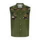 thumbnail image 2 of Camisas de Cuello para Hombres, Moda Casual Día de la Independencia Imprimir Turndown Bolsillos sin Mangas Tanque Deportivo, 2 of 5