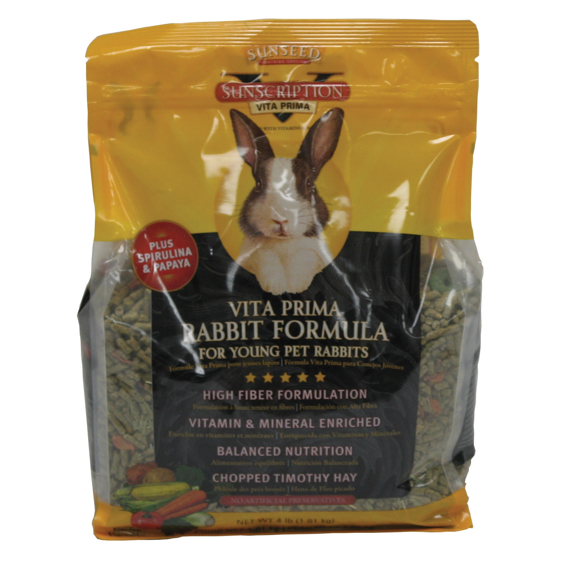 Sunseed Company Vita Prima Rabbit Formula For Young Rabbits 4 Lb