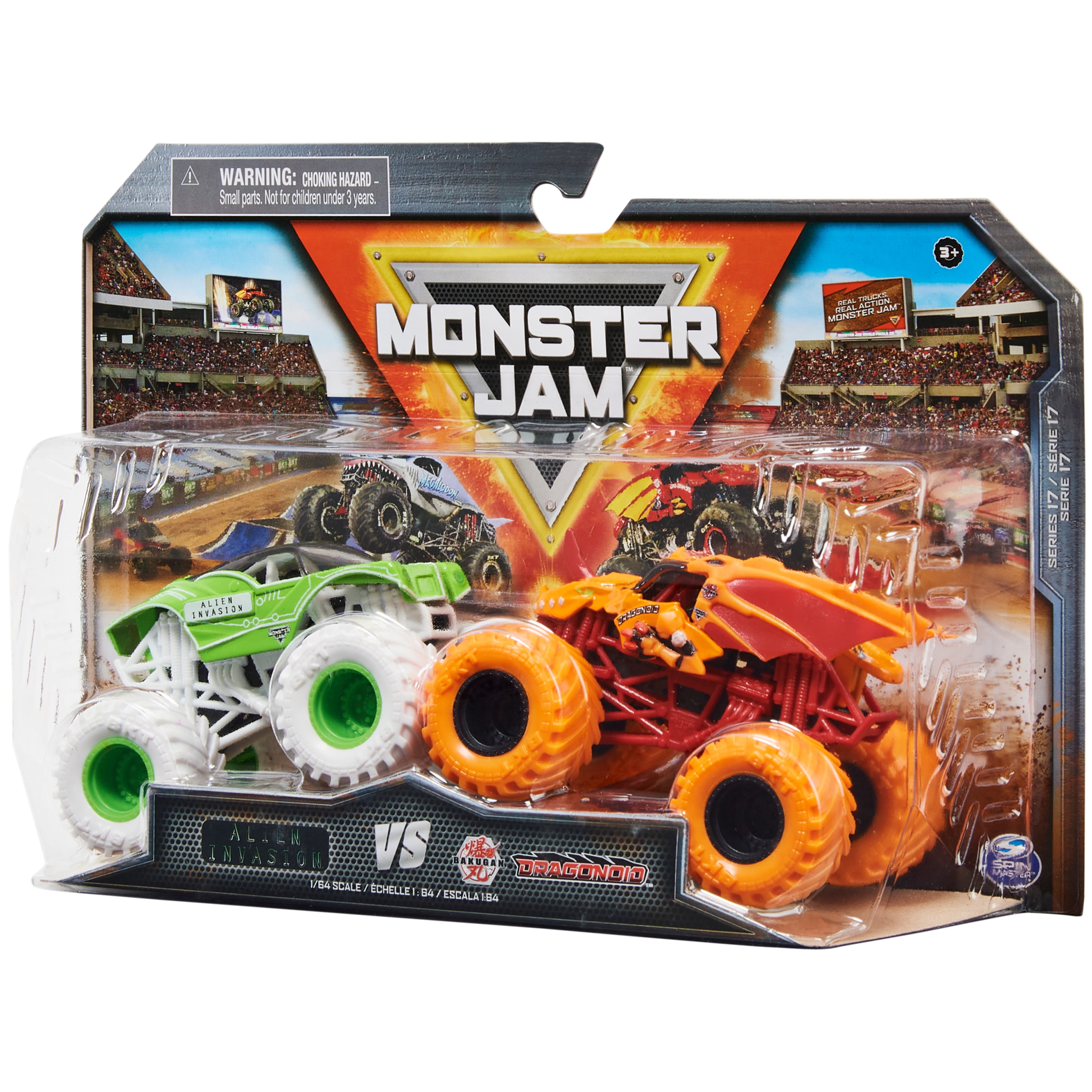 Buy Monster Jam 1:64 Alien Invasion Vs. Bakugan Dragonoid Monster ...