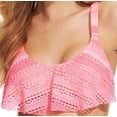 thumbnail image 2 of Hobie PINK/CORAL Junior's Crochet Flounce Bikini Swim Top, US X-Large, 2 of 4