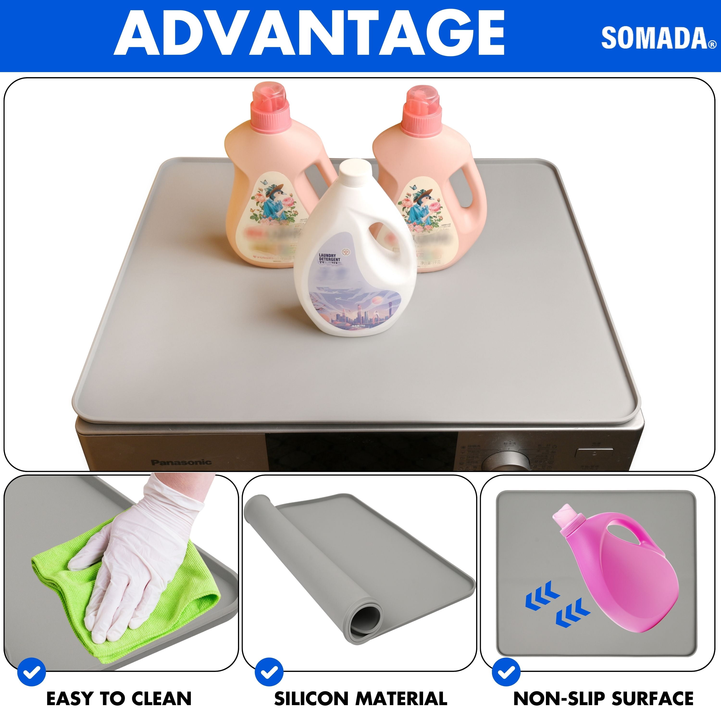 SOMADA Silicone Washer & Dryer Protector Mat 24"x20"