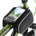 thumbnail image 3 of Lixada Bicicleta Marco frontal Pantalla táctil Bolsa de teléfono Bicicleta de montaña Ciclismo Tubo superior Bolsa doble Bolsa Pannier para 5.5 pulgadas teléfono celular Lixada Alforja de bicicleta, 3 of 7
