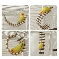 Parrots Bird Cage Ladder Toy Training Perch Portable Parrot Ladder Toy with Metal Hooks for Small Medium Parrots