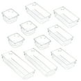 thumbnail image 1 of Yatlte Drawer Organizer Set, Bathroom Drawer Organizers, Makeup Trays Vanity Desk Dividers, Versatile Storage Bins Clear Plastic Drawer Organization Container for Dresser, Kitchen, Office, 1 of 3