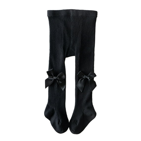 Arvbitana Baby Girls Pantyhose Solid Color Ribbed Leggings with Bow Decoration Autumn Winter Sweet Warm Tights 0-3T
