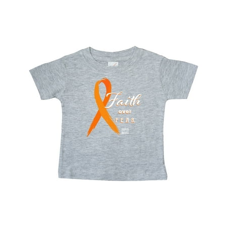 

Inktastic Faith Over Fear Lymphoma Awareness with Orange Ribbon Gift Baby Boy or Baby Girl T-Shirt